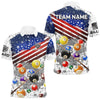 Maxcorners Personalized White Grunge American Flag Billiard Shirt For Men, Patriotic 8 Ball Pool Team Jerseys  LM2206