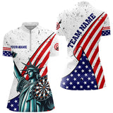 Maxcorners Personalized The Statue Of Liberty Darts Shirts For Men Custom Us Flag Patriotic Darts Jerseys