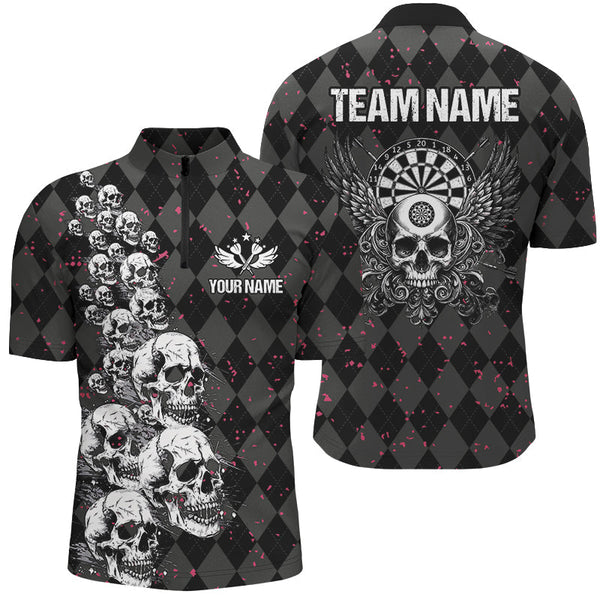 Maxcorners  Wings And Skull  Darts Jersey Customized Name 3D Shirt