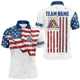 Maxcorners White Grunge Usa Flag Patriotic Billiard Shirts For Men And Women Custom American Flag Billiard Team Jerseys