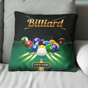 Personalized Name 3D Billiards Table Pool Game Pillow Best Throw Pillows