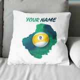 Custom Painted 9 Ball Pool Billiard Throw Pillow Best Adjustable Pillows