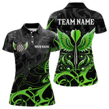 Maxcorners Personalized Black Green Darts Arrow Wings Dart Shirts Custom Dart Jerseys Team Outfit