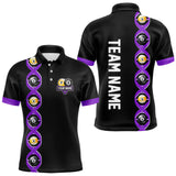 Maxcorners DNA Billiard 8 Ball & 9 Ball Shirts For Men Custom Funny Pool Jerseys Team Polo & 1/4 Zip |Purple TU1407