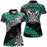 Maxcorners Cyan Zig-Zag Pattern Darts Jersey Customized Name 3D Shirt