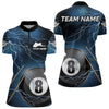 Maxcorners Black And Blue Thunder Lightning Custom 8 Ball Pool Billiard Shirts For Men, Billiard Pool Jerseys