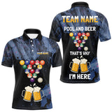 Maxcorners Pool And Beer That's Why I'm Here Billiard Shirt For Men Custom Funny Billiard Team Jersey LM1610