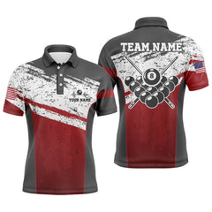 Maxcorners Billiard 8 Ball Grunge Style Balls 3D Polo Shirts For Men, Custom Player Billiards Pool Jerseys