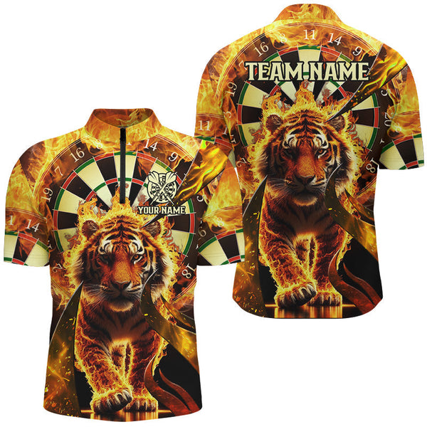 Maxcorners Personalized Darts Board Fire Flame 3D Tiger Custom Darts Shirts Team League Darts Jerseys