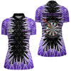 Maxcorners Personalized Darts Board Purple Icy 3D Printed Men Dart Shirts Custom Cool Dart Jerseys For Team