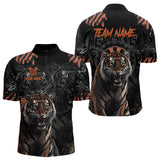 Maxcorners Black And Orange Custom Tiger Darts Polo & Quarter Zip, Dart Shirts For Women Team Dart Jerseys