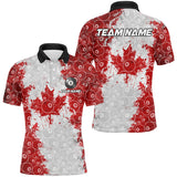 Maxcorners Canadian Leaf 8 Ball Pattern Billiard Jersey Customized Name, Team Name 3D Polo Shirt