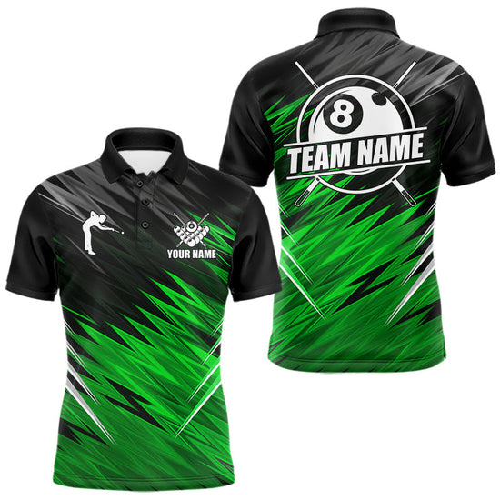 Maxcorners Black And Purple 8 Ball Billiard Pool Shirts For Men Custom Billiard League Shirt, Pool Team Jersey