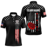 Maxcorners Personalized American Flag Darts Jersey For Men Custom Patriotic Darts Team Polo & 1/4 Zip Shirt MT1810