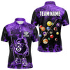 Maxcorners Personalized Purple Funny 8 Ball Pool Flame Men'S Billiard Shirts, Billiard Team Shirts Pool Jerseys