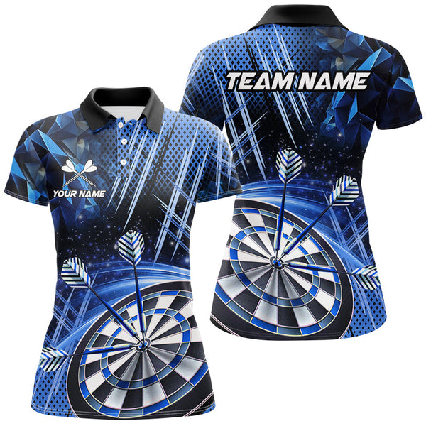 Maxcorners Personalized 3D Glitter Darts Shirts Custom Team Dart League Shirts Dart Jerseys |Blue