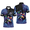 Maxcorners Personalized Billiard Balls Thunder Lightning Purple Version Custom Name 3D Polo Shirts For Men Lm105