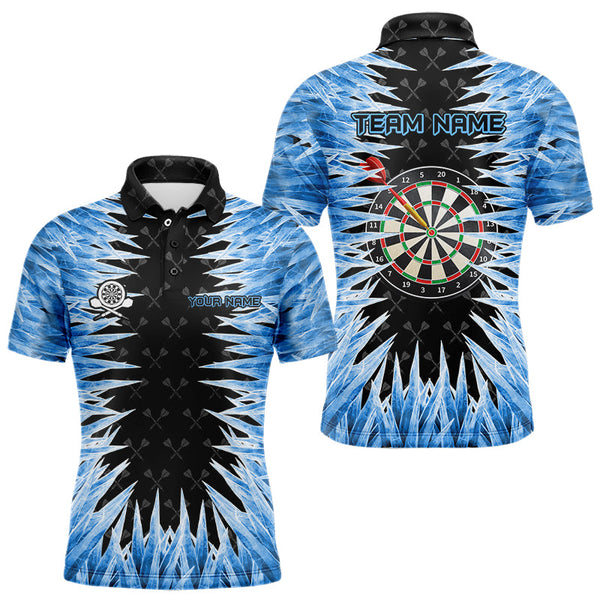 Maxcorners Darts Board Blue Icy Darts Jersey Customized Name, Team Name 3D Shirt Unisex