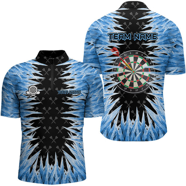 Maxcorners Darts Board Blue Icy Darts Jersey Customized Name, Team Name 3D Shirt Unisex