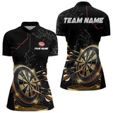 Maxcorners Custom Black And Golden Dart Shirts For Men, Personalized Glowing Darts Team Jerseys Darts Uniform