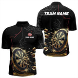 Maxcorners Custom Black And Golden Dart Shirts For Men, Personalized Glowing Darts Team Jerseys Darts Uniform