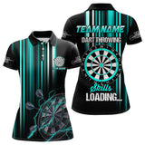 Maxcorners Turquoise Darts Throwing Skills Loading Custom Dart Shirts With Pocket For Men, Funny Darts Jersey