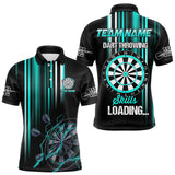 Maxcorners Turquoise Darts Throwing Skills Loading Custom Dart Shirts With Pocket For Men, Funny Darts Jersey