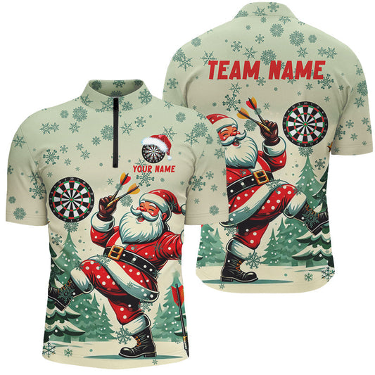 Maxcorners Funny Santa With Dart  Darts Jersey Multicolor Option Customized Name, Team Name 3D Shirt