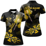 Max Corners Yellow Dart Board Hazy Smoke Custom 3D Dart Shirts For Men, Darts League Team Shirt Dart Jerseys Customized Name 3D Darts Polo Shirt For Men