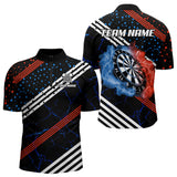 Maxcorners Personalized Blue And Red Darts Line And Dotted Design Dart Shirts For Men Lightning Dart Jerseys