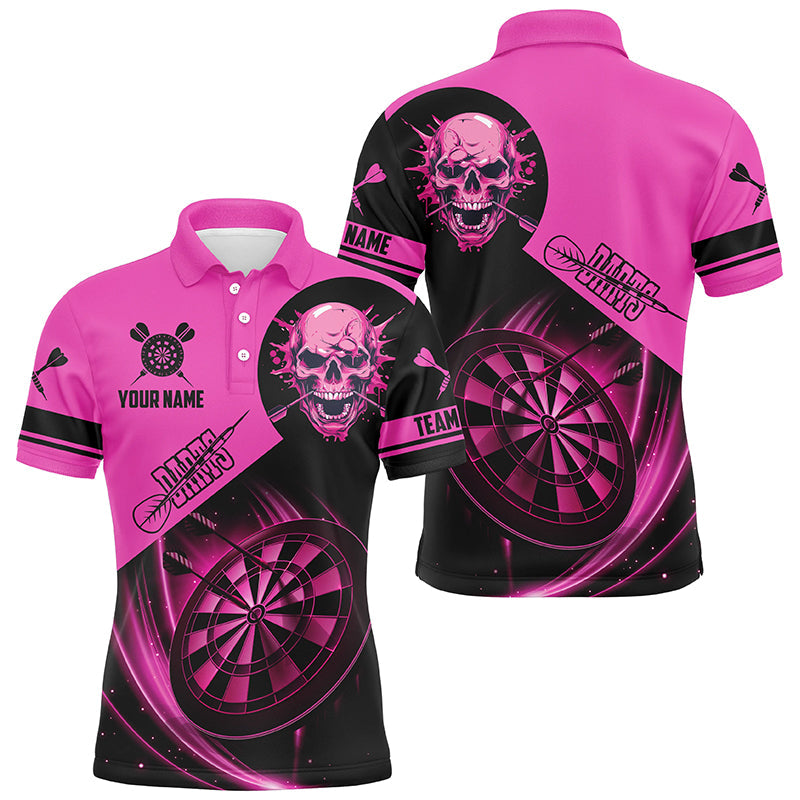 Maxcorners Darts Pink Team Jerseys Customized Name, Team Name 3D Polo Shirt