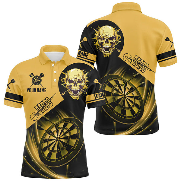 Maxcorners Darts Yellow Team Jerseys Customized Name, Team Name 3D Polo Shirt