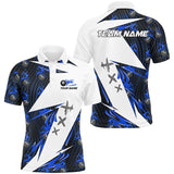 Maxcorners Blue Billiard 8 Ball Flame Pattern Custom Pool Shirts Billiard Tournament Jerseys