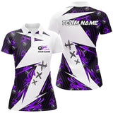 Maxcorners Purple Billiard 8 Ball Flame Pattern Custom Pool Shirts Billiard Tournament Jerseys For Team