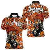 Maxcorners Personalized Orange Black Grunge Tiger Billiard Shirt For Men Custom 8 Ball Pool Team Jersey LM2110