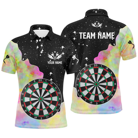 Personalized Darts Board Colorful And Grunge Style Men Dart Polo Shirts