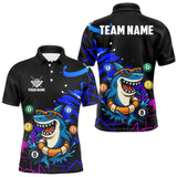 Maxcorners Funny Shark Pool Balls Men's Billiard Shirts Custom Billiard Jerseys, Billiard Team Shirts