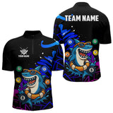 Maxcorners Funny Shark Pool Balls Men's Billiard Shirts Custom Billiard Jerseys, Billiard Team Shirts