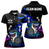 Maxcorners Funny Shark Darts Shirt For Women – Custom Dart Team Jersey | Polo & Quarter Zip Darts Shirt Style