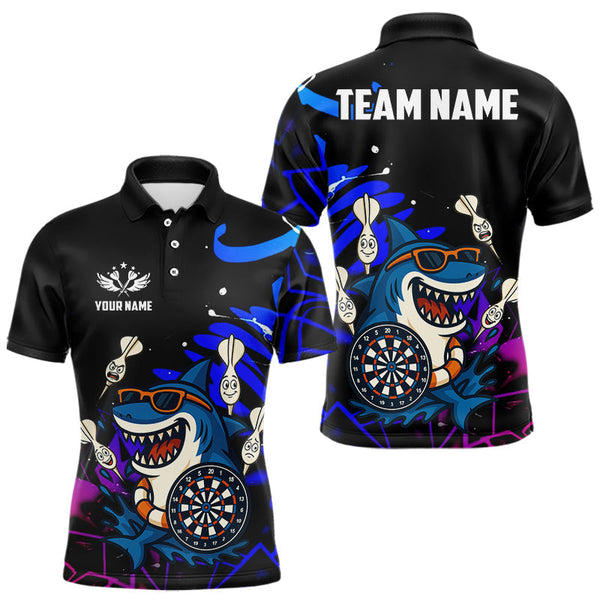 Maxcorners Funny Shark Darts Shirt For Women – Custom Dart Team Jersey | Polo & Quarter Zip Darts Shirt Style