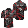 Maxcorners Personalized 3D All Over Print Skull And Roses Custom Darts Shirts For Women Darts Jerseys |Red