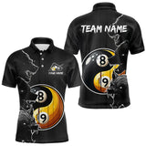 Maxcorners Funny Yin Yang Eyes Of Wolf Billiard Shirts For Men Custom 8 & 9 Ball Billiard Jersey | Black MT2407