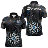 Maxcorners Personalized Blue Break Glass Darts Shirt For Men Custom Darts Team Jersey Polo & 1/4 Zip TU2310