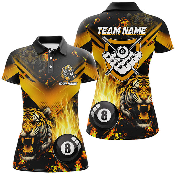 Maxcorners Tiger 3D All Over Print Billiard Shirts For Men Custom 8 Ball Team League Billiard Jerseys