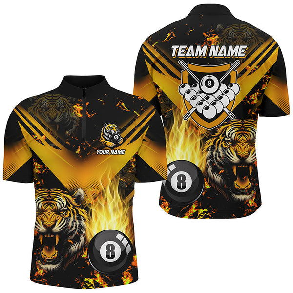 Maxcorners Tiger 3D All Over Print Billiard Shirts For Men Custom 8 Ball Team League Billiard Jerseys