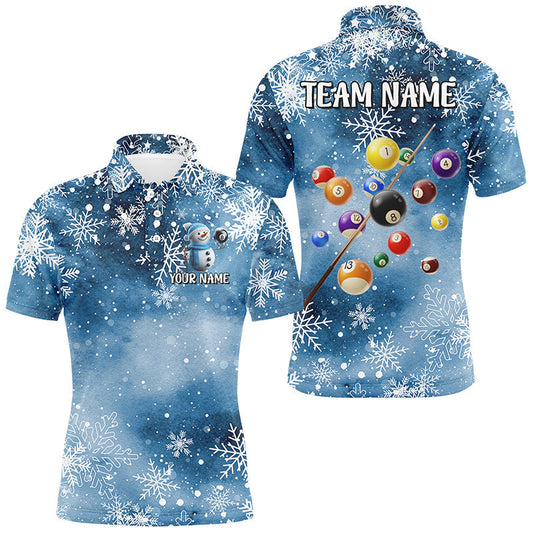 Maxcorners Snowflake Pattern Billiard Jersey Multicolor Option Customized Name, Team Name 3D Shirt