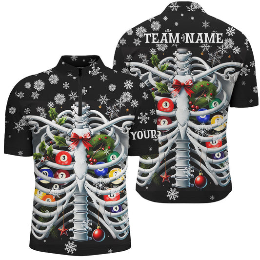 Maxcorners Funny Balls Inside The Rib Christmas Billiard Jersey Multicolor Option Customized Name, Team Name 3D Shirt