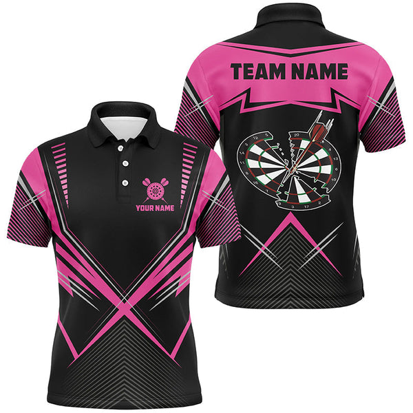 MaxCorners Dart Funny Crack  Customized Name, Team Name 3D Polo Shirt For Men