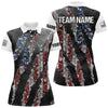 Maxcorners Grunge American Flag 8 Ball Pattern Billiard Jersey Customized Name, Team Name 3D Shirt