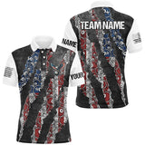 Maxcorners Grunge American Flag 8 Ball Pattern Billiard Jersey Customized Name, Team Name 3D Shirt